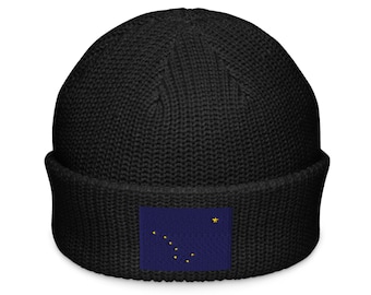 Alaska Flag Embroidered Fisherman beanie