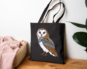 Barn Owl Cotton Canvas Tote Bag