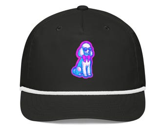 Vaporwave Poodle - Retro 80s Chill Dog Golf rope cap