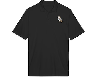 Barn Owl Embroidered Polo | Moisture Wicking Bird Shirt
