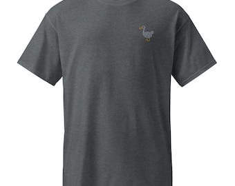 Magnificent Dodo Bird T-Shirt: Embroidered Moisture Wicking Unisex Tee for Eco-Lovers & Nature Enthusiasts