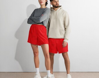 Bright Red Unisex Athletic Long Shorts - Perfect for Sports, Gym & Casual Wear