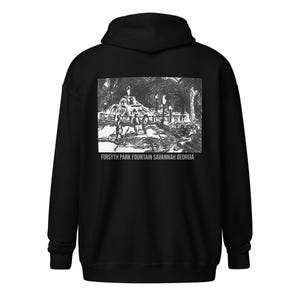 Forsyth Park Fountain Back Print Unisex zip hoodie