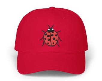 Embroidered Ladybug Classic Dad Cap | Cute Bug Baseball Hat