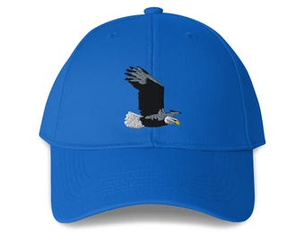American Bald Eagle Embroidered Structured 6-Panel Adjustable Baseball Cap