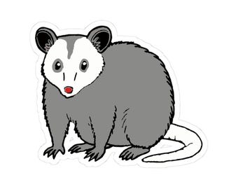 Adorable Opossum Kiss-Cut Stickers, Animal Lover Decals, Cute Wildlife Sticker Pack, Planner Accessories, Nature Inspired Art, Laptop and