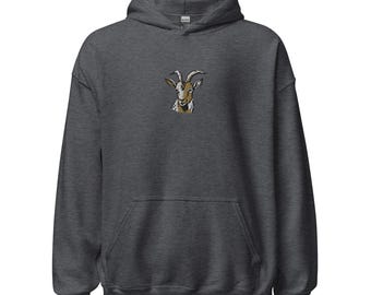 Rugged Goat Head Embroidered Unisex Hoodie