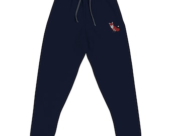 Stylish Fox Embroidered Unisex Joggers | Cozy Sweatpants for Men & Women | Trendy Apparel for All-Day Casual Comfort
