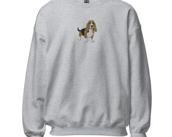 Basset Hound Embroidered Unisex Fleece Sweatshirt