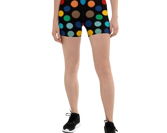 Colorful Polka Dot Women's Shorts - Trendy Gym Fashion, Cute Casual Wear & Comfortable Style for Everyday Outfits