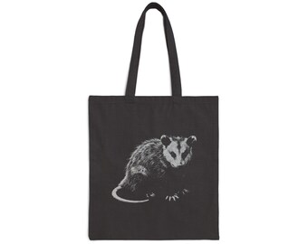 Opossum Tote, Vintage Style Possum Canvas Shopping Bag
