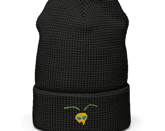 Adjustable Cuff Embroidered Waffle Beanie Fancy Ant Original Ant Art Series Design Adult Unisex One Size