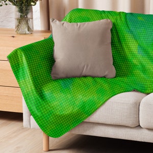 Sherpa blanket Green Grid