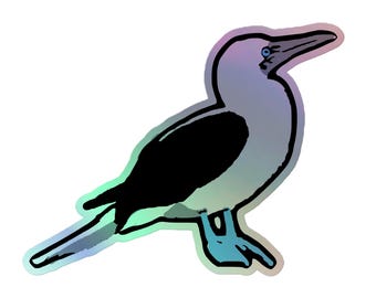 Blue Footed Booby Holographic stickers