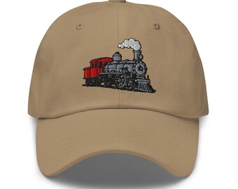 Steam Locomotive Train Embroidered Dad hat