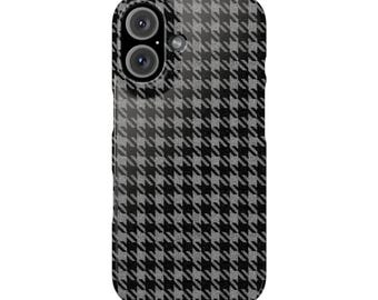 Gray Houndstooth Pattern Slim Phone Cases for iPhone 7-16
