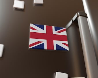 Button Magnet, English Union Jack Flag Rectangle, UK Pride Fridge Decor, British Flag Kitchen Magnet, Great Britain Souvenir, UK Travel