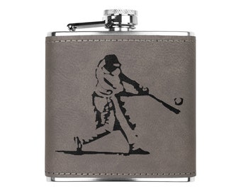 Home Run Baseball Whiskey Flask