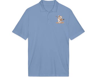 Bulldog Golfer with Putter Polo | Moisture Wicking Shirt