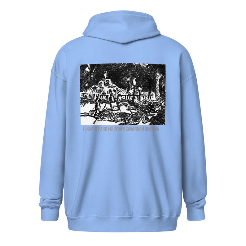Forsyth Park Fountain Back Print Unisex zip hoodie