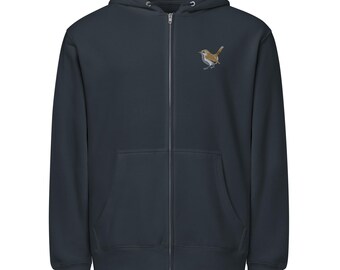 Carolina Wren Embroidered Full Zip Hoodie – Nature Birdwatcher Apparel