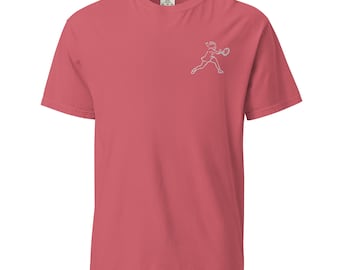 Embroidered Woman Tennis Player Unisex garment-dyed heavyweight t-shirt