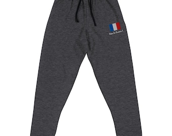 Vive La France ! Embroidered Unisex Joggers | Trendy French Style Lounge Pants for Men & Women