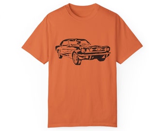 Classic Vintage Stang T-shirt | Unisex Adult Garment-Dyed Tee | Retro Style Shirt for Men & Women