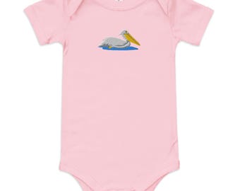 Pelican Embroidered Baby short sleeve one piece