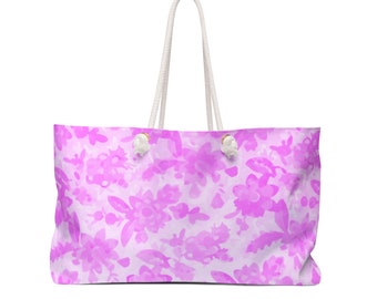 Light Lilac Floral Weekender Bag