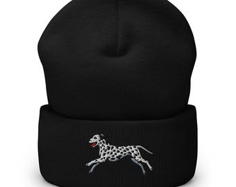 Dalmation Embroidered Cuffed Beanie