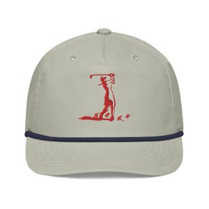 Woman Golfer Embroidered Golf Rope Cap | Stylish Sun Hat for Golf Lovers & Outdoor Activities