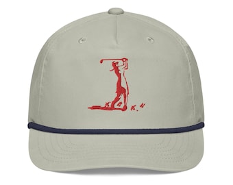 Woman Golfer Embroidered Golf Rope Cap | Stylish Sun Hat for Golf Lovers & Outdoor Activities