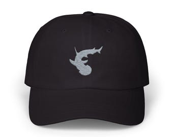 Hammerhead Shark Embroidered Cap, Classic Dad Hat, Ocean Wildlife Baseball Cap, Beach Lover Gift, Sun Hat for Men, Adjustable Cap