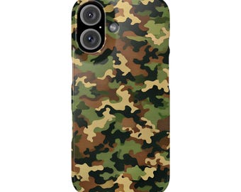 Jungle Camo Phone Cases, iPhone 7-16 Protective Cover, Tropical Camouflage Accessory, Slim Fit Mobile Case, Nature Pattern Cell Phone
