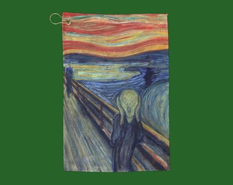 The Scream Expressionist Art Golf Towel | Classic Edvard Munch Reproduction