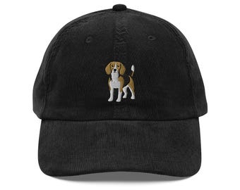 Beagle Embroidered Dog Vintage corduroy cap