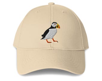 Atlantic Puffin Embroidered Structured 6-Panel Adjustable Baseball Cap