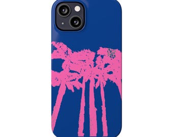 Pink Palm Trees Slim Phone Cases – Stylish Tropical Design, Protective & Lightweight, Perfect Gift for Beach Lovers!