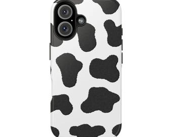 Cow Print Tough Phone Case  fits iPhone 7 -16 and Samsung Galaxy S21 - S24