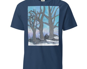 Winter Trees Unisex garment-dyed heavyweight t-shirt