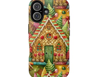 Gingerbread House Tough Phone Cases for iPhone 7-16 and Samsung S21-S24