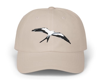 Embroidered Swallow-tailed Kite Dad Cap: Birdwatching Hat