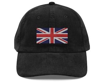 Union Jack British Flag Vintage corduroy cap