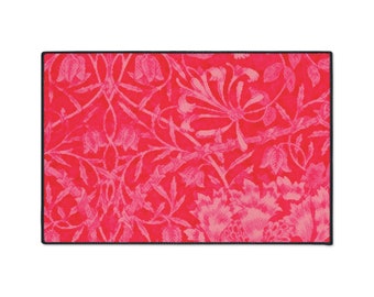 Red Honeysuckles No Slip Heavy Duty Floor Mat | Durable Indoor/Outdoor Rug for Home & Office | Non-Slip Design for Safety