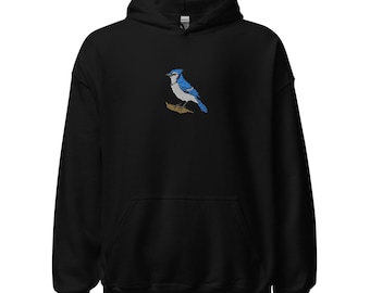 Blue Jay Hoodie | Embroidered Bird Unisex Pullover | Cozy Nature-Inspired Fashion | Great Gift for Bird Lovers & Friends!