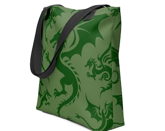 Green Dragon All Over Print Tote Bag | Eco-Friendly, Stylish & Durable Shopping Bag | Perfect for Every Occasion