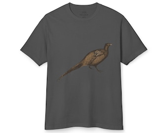 Pheasant Tee, Bird Lover T-Shirt, Nature Enthusiast Shirt, Unisex Garment Dyed Heavyweight Cotton Tee, Wildlife Apparel