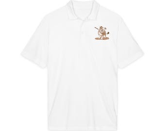 Bulldog Golfer with Putter Polo | Moisture Wicking Shirt