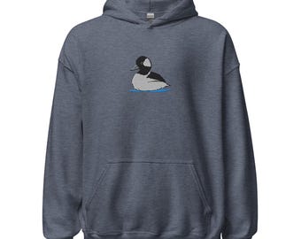 Bufflehead Duck Embroidered Unisex  Fleece Hoodie